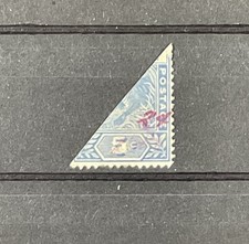 Malaya / Pahang Scott 21 SG 18 - Bisect 2 cents on 5 cents Used Stamp