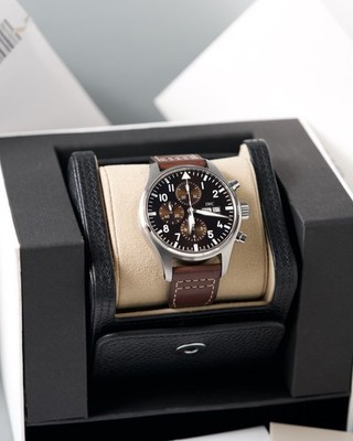 IWC Pilot's Watch Brown Men's Chronograph Watch on Brown Leather Band - IW377713