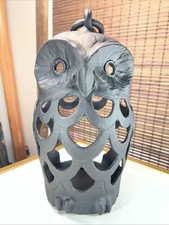 POTTERY BARN Cast Iron Large  Hanging Owl Lan...