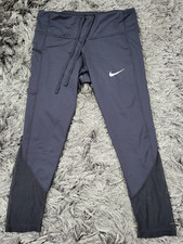 Nike Leggings Womens Small Black Dri-Fit Running Sheer Pants Workout Gym Flaws