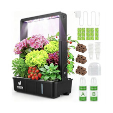 Indoor Hydroponic System LED Grow Light Auto Watering 3L Black