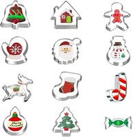 12 StüCk Ausstechformen Weihnachten Set,PläTzchen Ausstecher Weihnachten,Keksaus