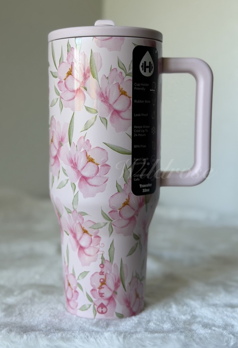 Hydrojug Jane Collection JESSICA Pink Floral Traveler 32OZ Cup | eBay
