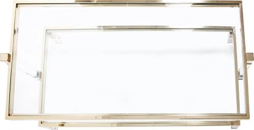 Goldwyn Coffee Table with Glass, Gold Frame and Acrylic - Picture 5 of 5