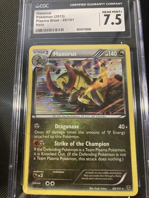 CGC 7.5 Haxorus 2013 Plasma Blast Holo Pokemon