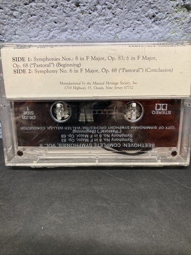 BEETHOVEN - Complete Symphonies Vol II Tape 1 -CASSETTE MHS Sealed New Classical - Picture 2 of 3
