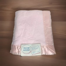 Baby Blanket 60x44" Pink Satin Trim Acrylic Crib Chatham USA Mine Alone NOS Gift