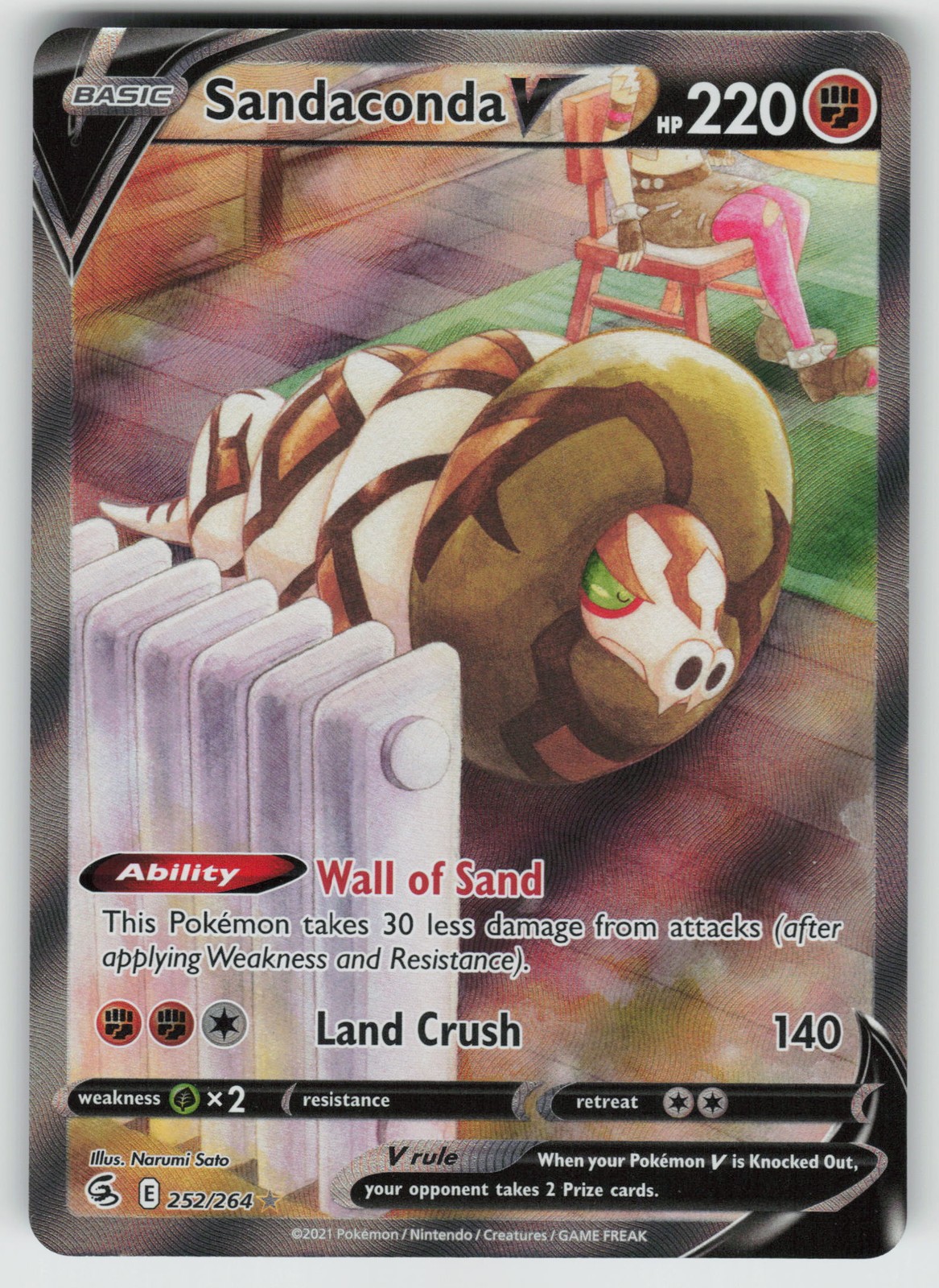 Sandaconda V (Alternate Full Art) Ultra Rare SWSH08: Fusion Strike 252/264 NM