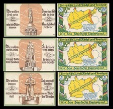 3 x Notgeld SOLTAU S.V. Sportverein Rs.Udr. braun