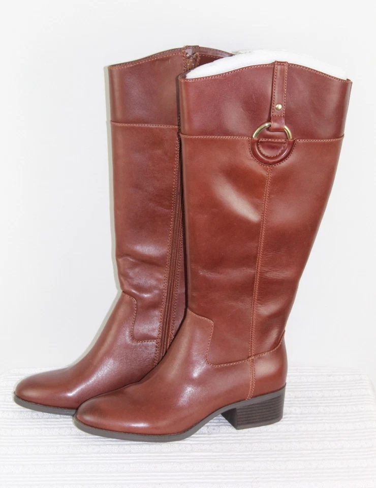 Alfani Women's Bexleyy Leather Boot 9.5 Wide Calf Cognac NWB - Image 2 of 4