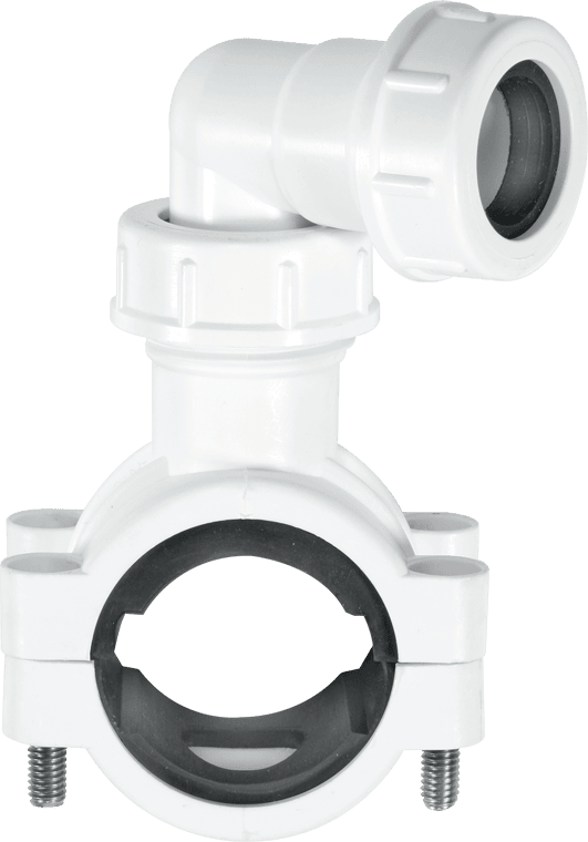 McAlpine Pipe Clamp 1.25''/1.5'' to 19/22mm Connector for Overflow Pipe CLAMP1WH