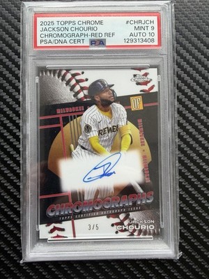 2025 Topps Chrome Jackson Chourio Chromograph Red refractor Auto /5