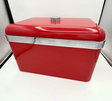 Swan Retro Metal Bread Bin 18L Kitchen Storage Container Red Nice Condition! BOX