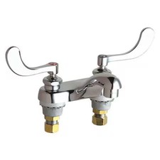 Chicago Faucet 802-V317e64abcp Manual Low Arc Bathroom Faucet, 4" Mount,