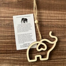 Friendship Elephant Ornament, Wooden Christmas Ornament With B