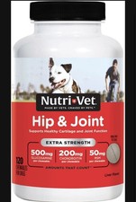 Nutri-Vet Hip Joint EXTRA Strength Chewable Dog Supplements 120 Tablets