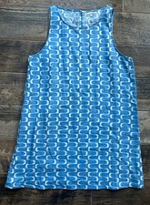 NEW Reformation Linen Squiggle Dress Blue 10