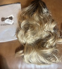Golden Brown Synthetic Wavy Wig Clips NEW