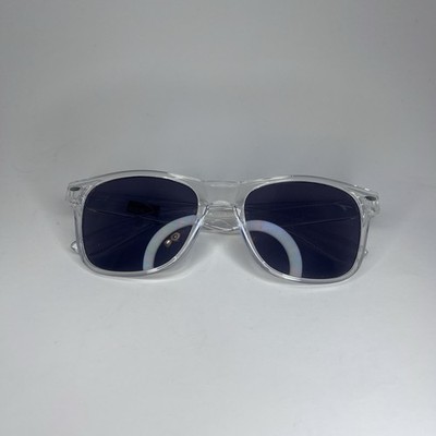 Argus Lightweight Clear Frame Black Lens Square Men's Sunglasses