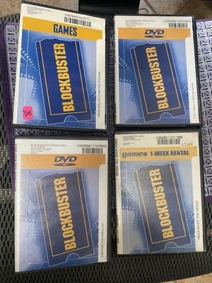 BLOCKBUSTER VIDEO  GAME STORE  RENTAL CASE LOT OF 4