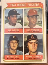 1974 Topps - Rookie Pitchers Frank Tanana, Vic Albury, Kevin Kobel #605 (RC)