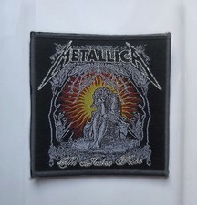 Metallica The Judas Kiss Silver Glitter Logo Grey Border Woven Patch