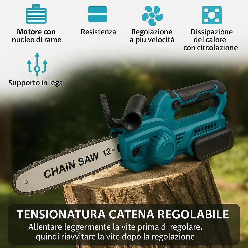 Kit Motosega 88V Batteria con Olio Automatico | Offerta 2026 - 4