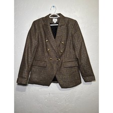 Nine West Herringbone blazer womens medium academia preppy twee business office