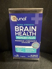 Qunol Brain Health Memory Plus, Magnesium L-Threonate & Citicoline 60 12/26+