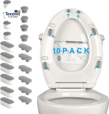 10 Pieces Toilet Seat Bumpers, Universal Buffer Toilet Lid Rubber Bumpers Each O