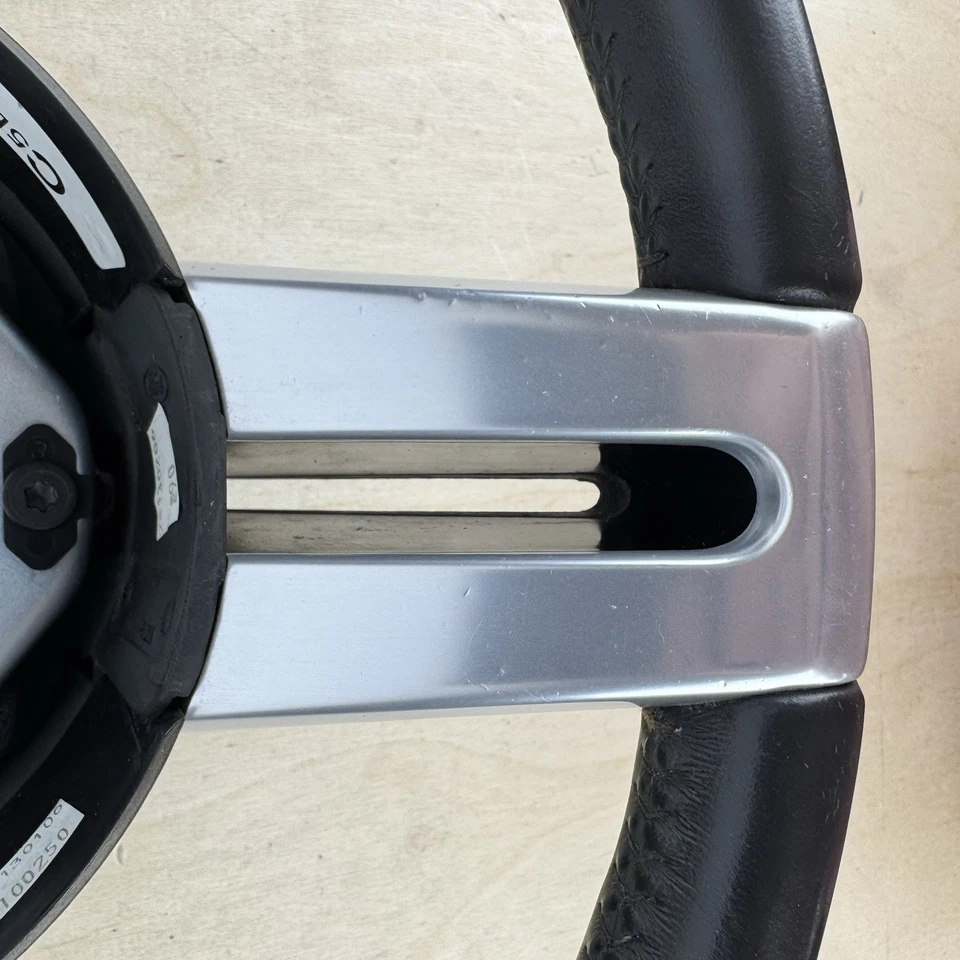 2005-2009 Ford Mustang GT V6 V8 Leather Steering Wheel Chrome Black CC5B8 OEM - Image 3 of 4