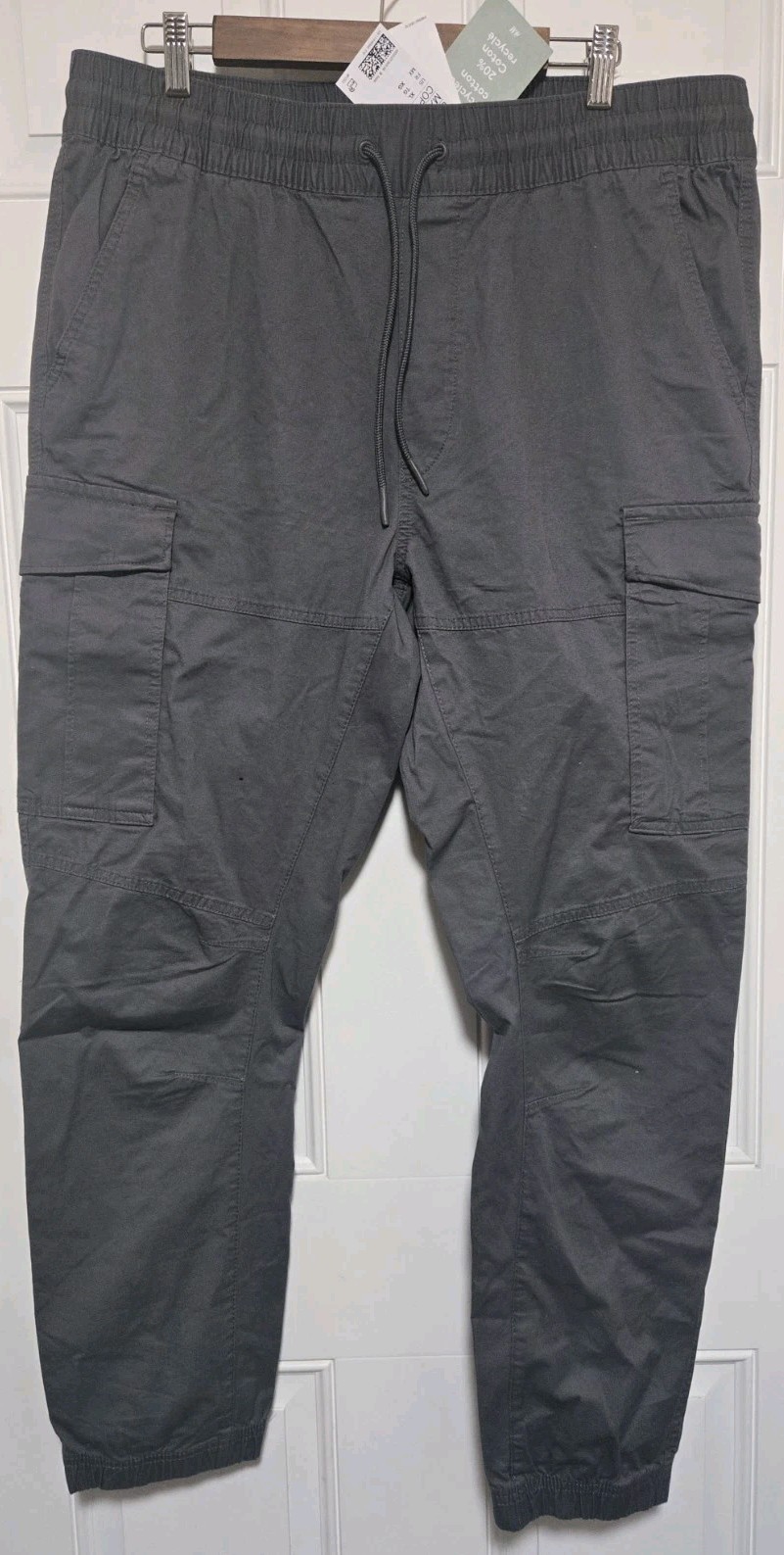 HM Slim Fit Dark Gray Cargo Joggers Size XL Tapered H&M NEW NWT-image