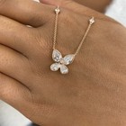 1.6ct Pear and round Pendant Necklace Rose Gold 14K Labcreated Diamond F/VS — photo 7