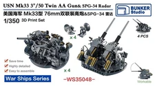 BUNKER WS35048 1/350 USN Mk33 3"/50 Twin AA Gun& SPG-34 Radar 3D Print Set