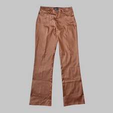 Vintage Y2K Space Girlz Boot Cut Flared Shiny Metallic Copper Pants 9 2000s pop