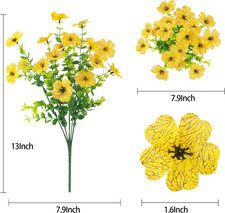 Artificial Flowers for Outdoors 12 Bundles Faux Outdoor Plants UV Resistant F...