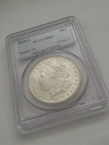 1878-S PCGS MS64 Morgan Silver Dollar - GEN 4 light blue holder NICE
