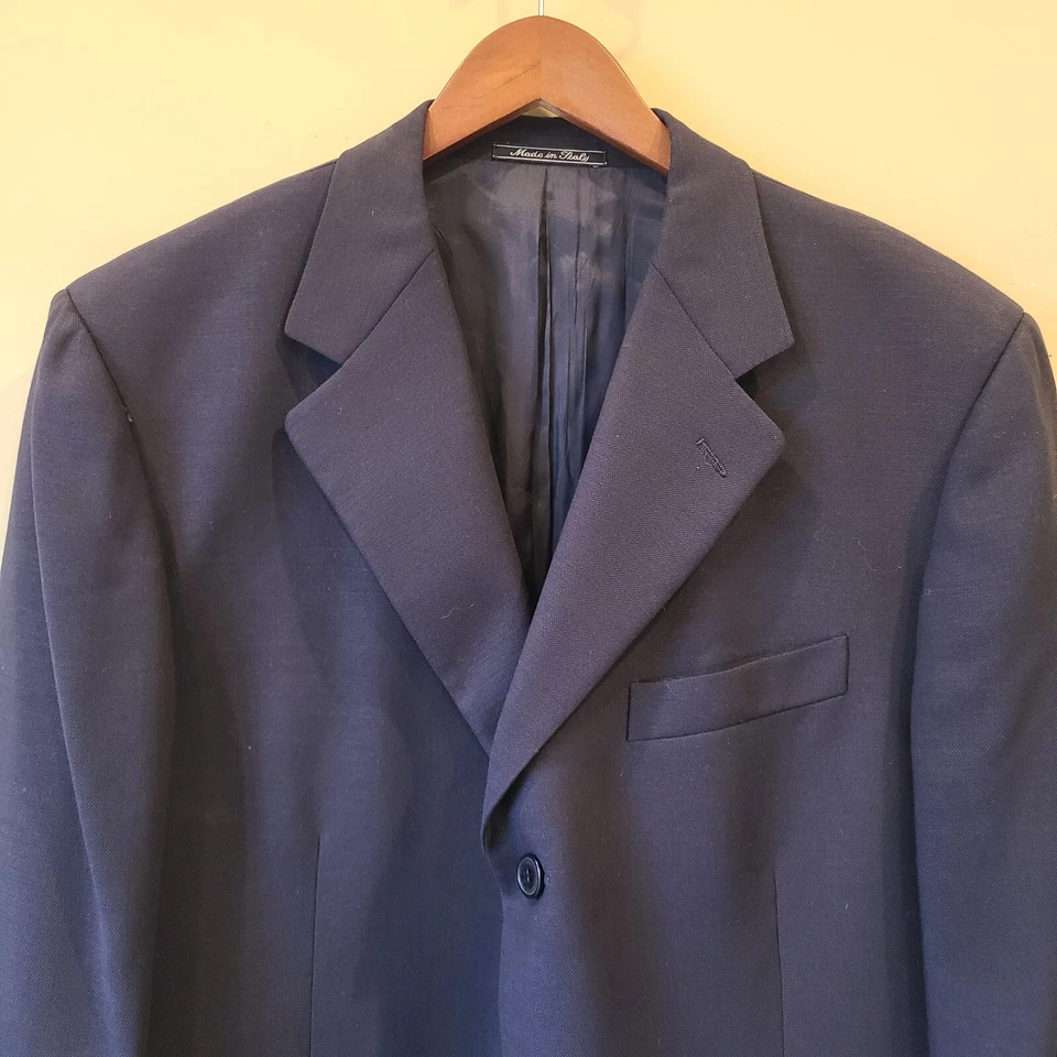 Abrigo deportivo Cantarelli para hombre 100 % lana azul marino talla 54 fiesta formal Foto 2 de 4