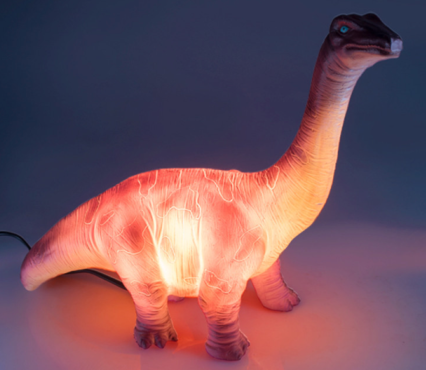 ~❤️~Kids BRACHIOSAURUS Table Lamp LED DINOSAUR Night Light Plug-In Bday Present - Picture 1 of 10