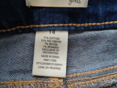 Mudd Girls Jean Shorts Mid Rise Stretch Adjustable Waist Size14 - Picture 4 of 6