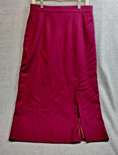 Sag Harbor Size 14 Raisin Color Long 100 Pure Wool Skirt Lined Elastic Back