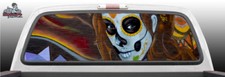 Sexy Sugar Skull Girl Tattoo Graffiti Art Rear Window Graphic Decal Truck Perf