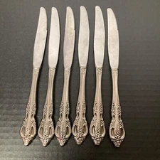 Oneida Pembrooke Renoir Set Of 6 Dinner Knives SSS Stainless Flatware