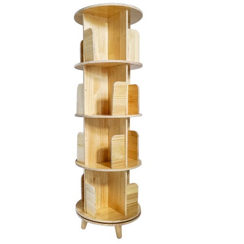 1/2/3/4-layer 360° Rotating Bookshelf Bookcase Freestanding Display Rack Stand - Picture 47 of 54
