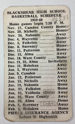 Blackshear Georgia High School Basketball Schedule 1959 Pierce Ins Highsmith