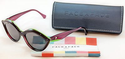 Authentic Face A Face Sunglasses Senso 2 2038 Black Purple Green Acetate Italy