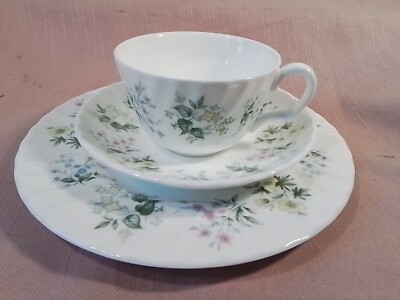 Minton Porzellan,3-Teiliges Kaffeegedeck,Spring Valley,Blumendekor