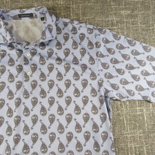 Turtleson Polo Shirt Mens L Golf Geometric All-Over-Print Casual Activity