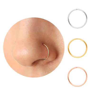 Thin Nose Rings Hoops for Women/Men,Tiny Small Gold Nose Rings 22G for Nose Pier
