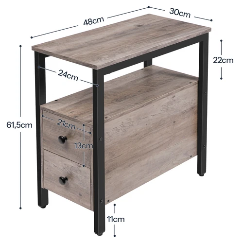 HOOBRO Mesita de noche Mesa auxiliar Mesita de noche Sofá estrecho para habitaciones pequeñas - Imagen 14 de 17